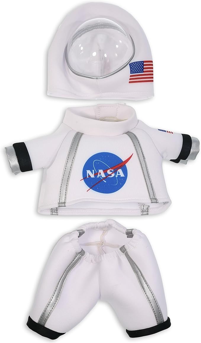 DolliBu Astronaut Dress Up Set for Teddy Bear Plush Toy - Astronaut Stuffed Animal Costume Outfit with Jacket, Helmet, and Pants, Create Cute NASA Space Toys for Kids With Clothes Dress Up Set - Large
