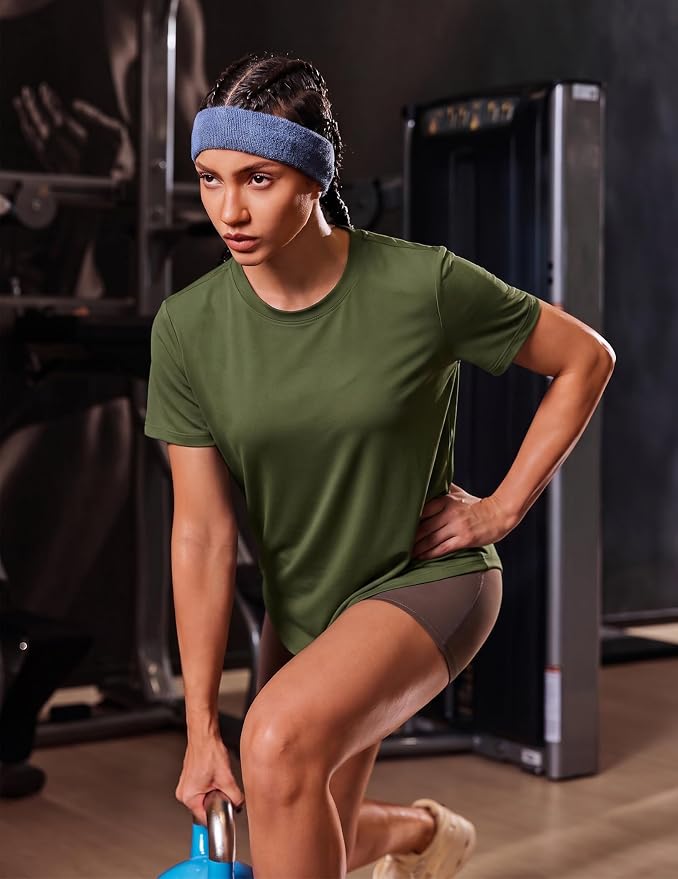 PINSPARK Soft Workout Tops for Women UPF 50+ Sun Protection Shirt Quick Dry Athletic Running Hiking Travel Basic Tee Shirts