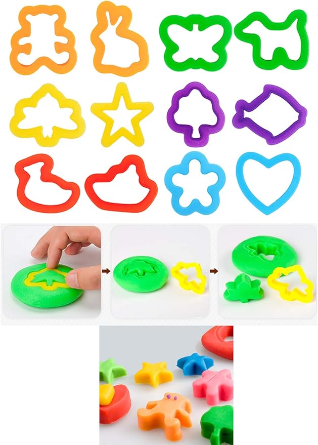 Letter Molds Tools Set for Kids 69Pcs Accessories, Rollers and Cutters, Numeral Various Plastic Animal Molds and Art Clay Tools for Creative Cutting