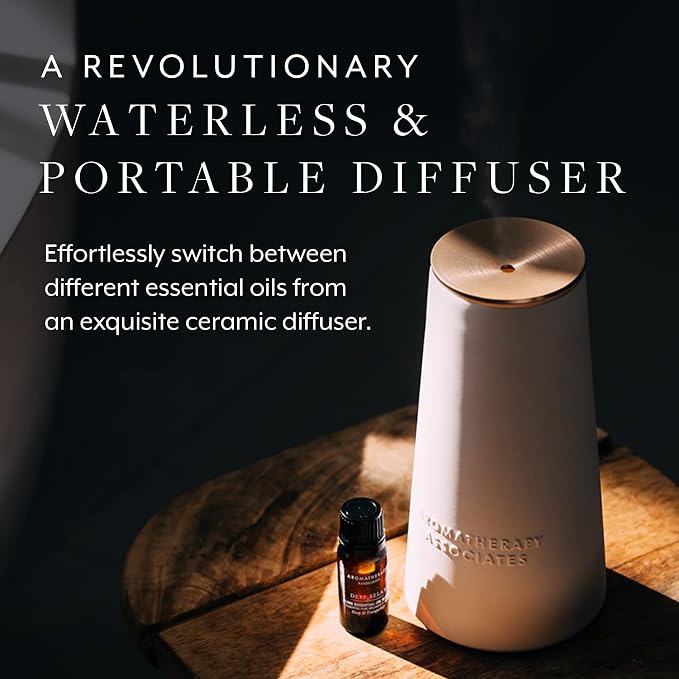 Aromatherapy Associates Atomizer and De-Stress Essential Oil (.33 fl oz) Collection. Waterless, Portable Essential Oil Diffuser with a Calming Blend to Find Clarity
