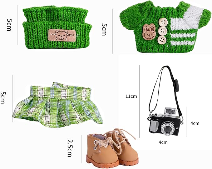 5set 17cm Dolls Clothes Outfit Set - Casual Style Costumes for Doll Figures, Camera Set,Have a seat Clothes - 6.7 Inches Cute Dolls Daily Refill,Gifts for 17cm Doll Lovers (Style-F)