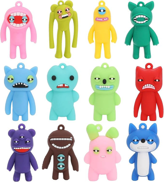 Keychain Accessory,10 Pcs Funny Ugly Monster Action Figures for Kids