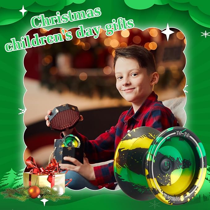 WATIEOBOO Yoyo Professional,Metal Responsive Yoyo for Kids Beginners, Unresponsive Yoyo for Adults Intermediate-Advanced Players with Glove and 10 Replacement Yoyos Strings Model WA-01