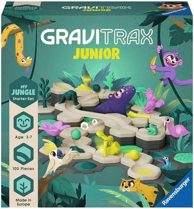 Ravensburger GraviTrax Junior Starter Set - My Jungle - Preschool Marble Run Game - Fun Building Experience - STEM-Friendly, Interactive Learning - MESH Accredited - Kids Age 3 and Older