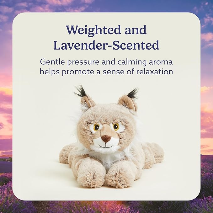 warmies Microwavable & Weighted Stuffed Animals, Bob Cat - Heated Stuffed Animal Plushie for Warmth & Comfort - Cute Soft Plush Toys for Boys, Girls, Babies & Toddlers