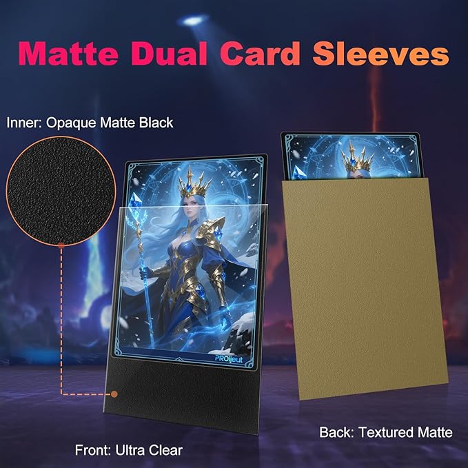 200 Pack Card Sleeves, Matte Dual Trading Card Sleeves with Opaque Back & Smooth Shuffle, Tear Resistant Card Protectors for MTG, TCG and Game Cards (Truth Brown)