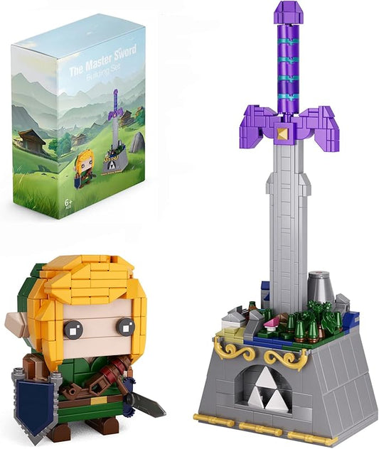 The Master Sword Building Kit with Link Action Figures Building Set, BOTW 2 in1 Micro Hyrule Building Blocks Set, Birthday Party Decorations Supplies, Gifts for Fans Kids Adults