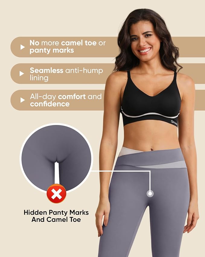 Camel Proof Underwear for Women Seamless Thongs with Camel Concealer Toe No Show Yoga Bikini Workout Panties