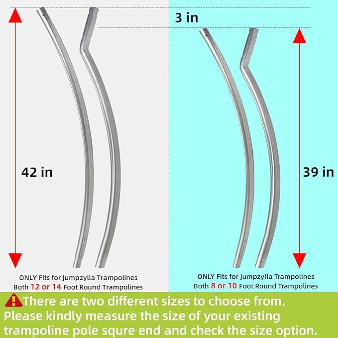 Trampoline Poles Replacement for Skywalker Or Jumpzylla,Galvanized Trampoline Enclosure Pole for Skywalker or Jumpzylla,Replace Parts#4201 4202 4135 OR for Jumpzylla 8ft 10ft&12ft 14ft