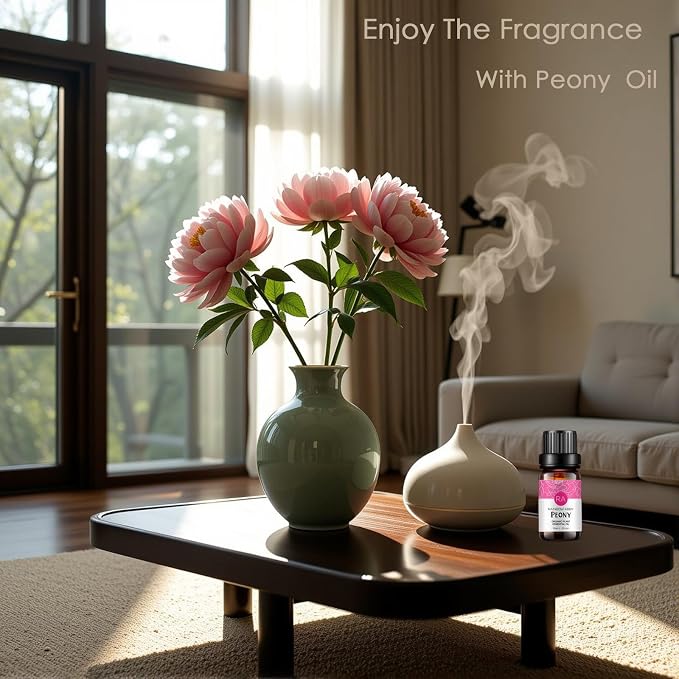 2-Pack Peony Essential Oil 100% Pure Oganic Plant Natrual Flower Essential Oil for Diffuser Message Skin Care - 10ML