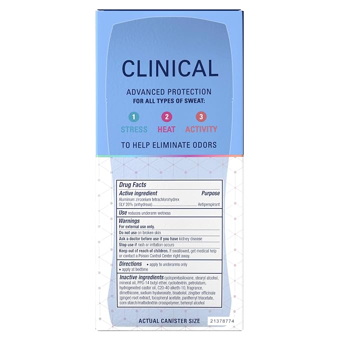 Secret Clinical Strength Antiperspirant Deodorant for Women, 100hr Sweat & Odor Protection, Stress Response, 3X Stress Protection with Hyaluronic Acid, PH Balancing Minerals, Invisible Solid, 2.6 oz