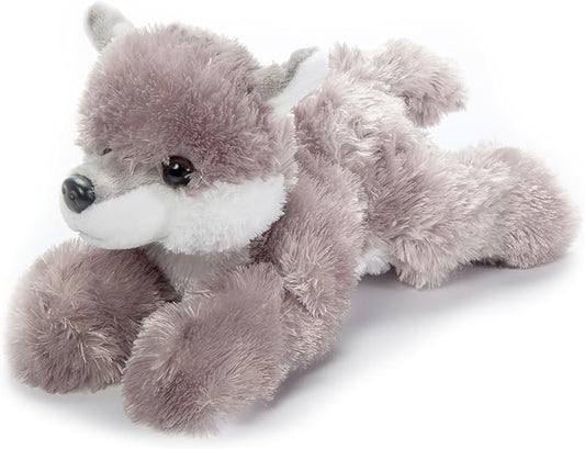 The Petting Zoo Grey Wolf Stuffed Animal Plushie, Gifts for Kids, Scoopz Wildlife Animals, Wolf Plush Toy, 8 inches