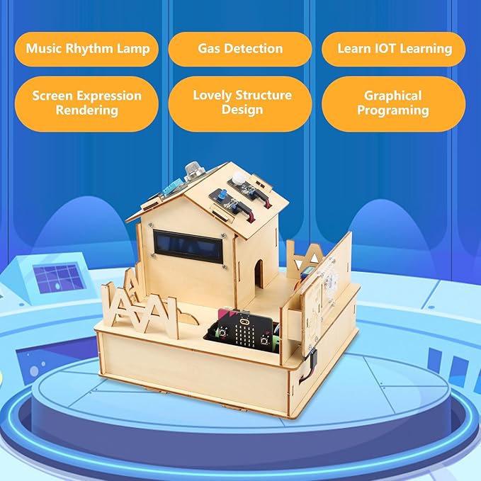 ACEBOTT STEM Kits for Kids Age 12 Smart Home Basic Starter Kit(Included Micro:Bit), STEM Toys Compatible with Makecode, Coding Set with House Building, Sensors & App Control, Gift for Boys and Girls