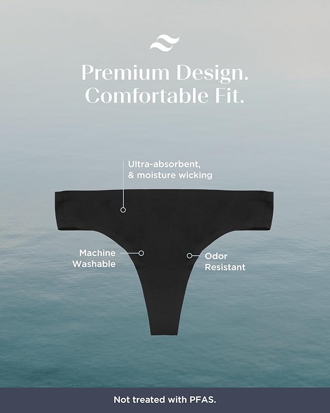 saalt Seamless Thong - Womens Period Underwear - Replaces 1 Liner or 2 Light Tampons