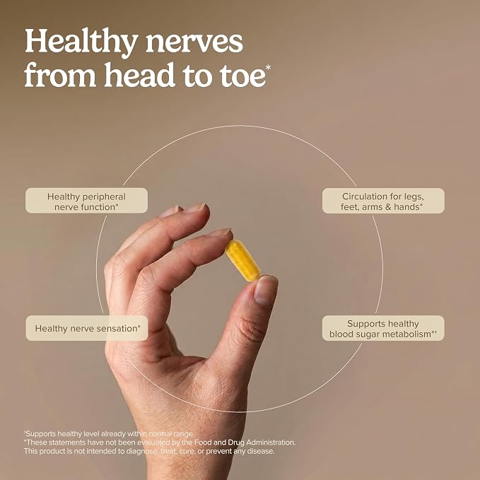 Terry Naturally Healthy Feet & Nerves - Herbal Supplement with Bioactive Vitamin B12 - Circulation & Nerve Health Support Supplement - Vegan Capsules with Boswellia Serrata - 120 Capsules (Pack of 2)