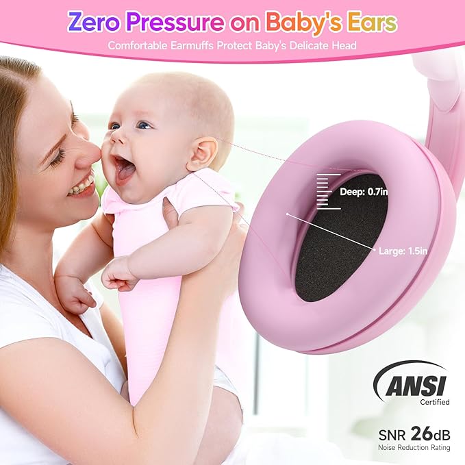 Floriogra Baby Headphones for Noise - Upgraded Ear Muffs Noise Protection - Noise Cancelling Headphones - Ear Protection for 3 Months to 2 Years, Normal