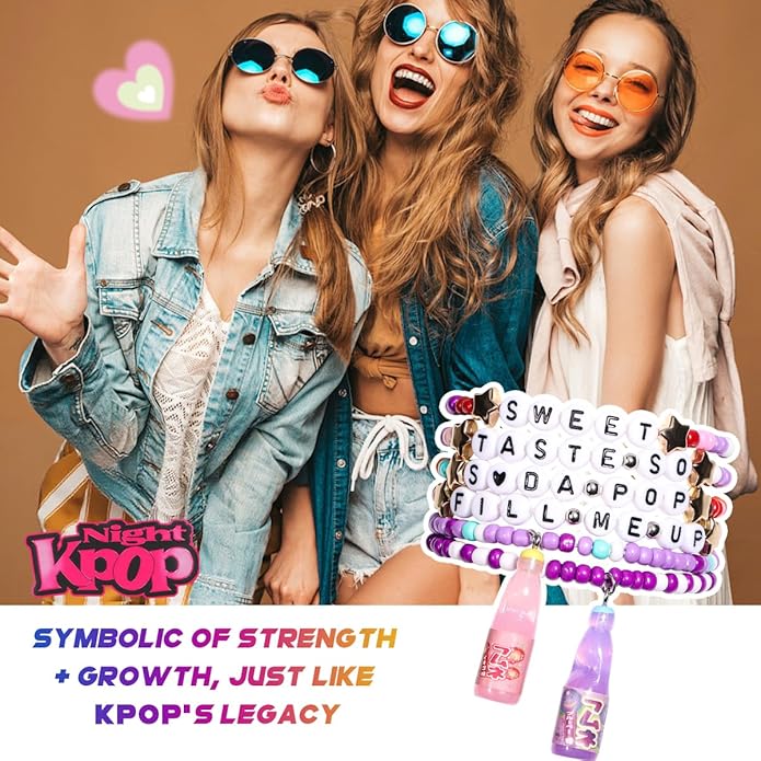 AICase for Korea-Pop Merch Soda Gifts Toys Doll Bracelets Birthday Decorations 6 Pcs Stackable Stretch Friendship Beaded Bracelets Costume Merchandise Jewelry Gifts for Fans Christmas