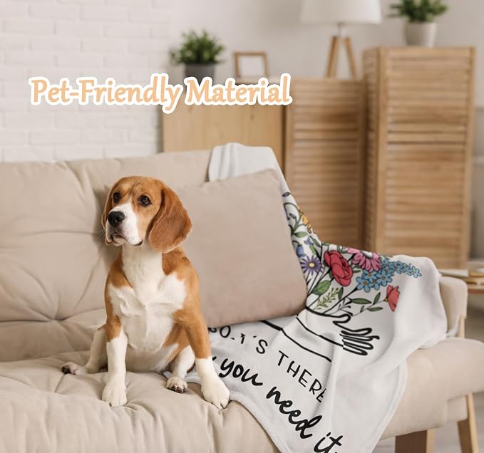 Get Well Gifts for Women/Men White Blanket 50"x60" | Inspirational/Thinking of You/Cancer Care/Feel Better/Surgery Recovery Gift for Women, Soft Hug/Get Well/Healing Blanket