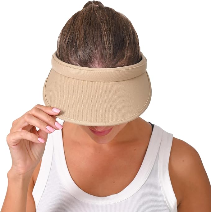2 Pack Sun Visor Hats Women Men Clip On Wide Brim Visors Hat Outdoor Sports Golf Beach Travel Tennis Caps
