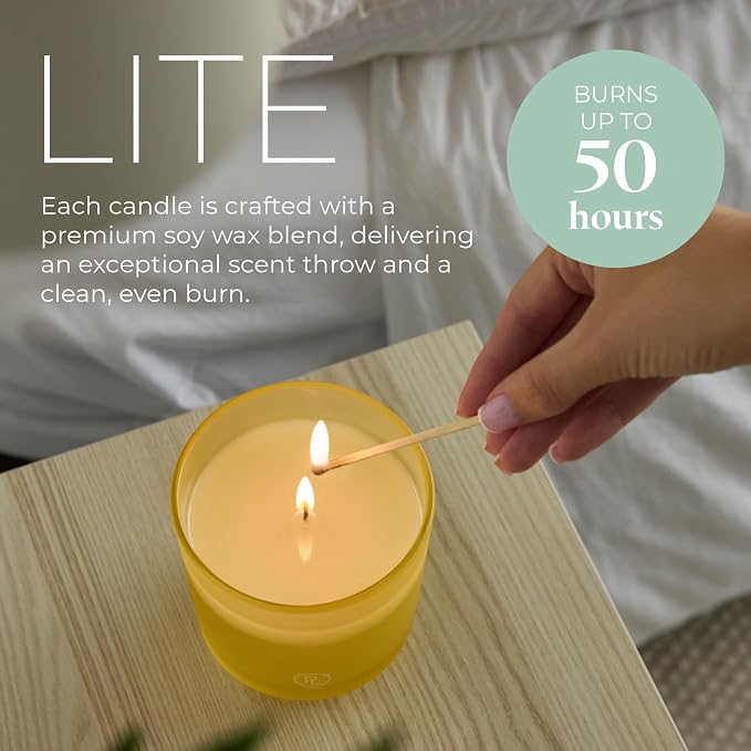 PartyLite Ocean Lavender Scent, Notes of Vanilla Sea Salt, Driftwood, Sea Moss, Patchouli & Eucalyptus, 10oz 1-Wick Aromatherapy Refillable Jar Candle, 50 Hour Burn Time, Sustainable Wax, Reusable Jar