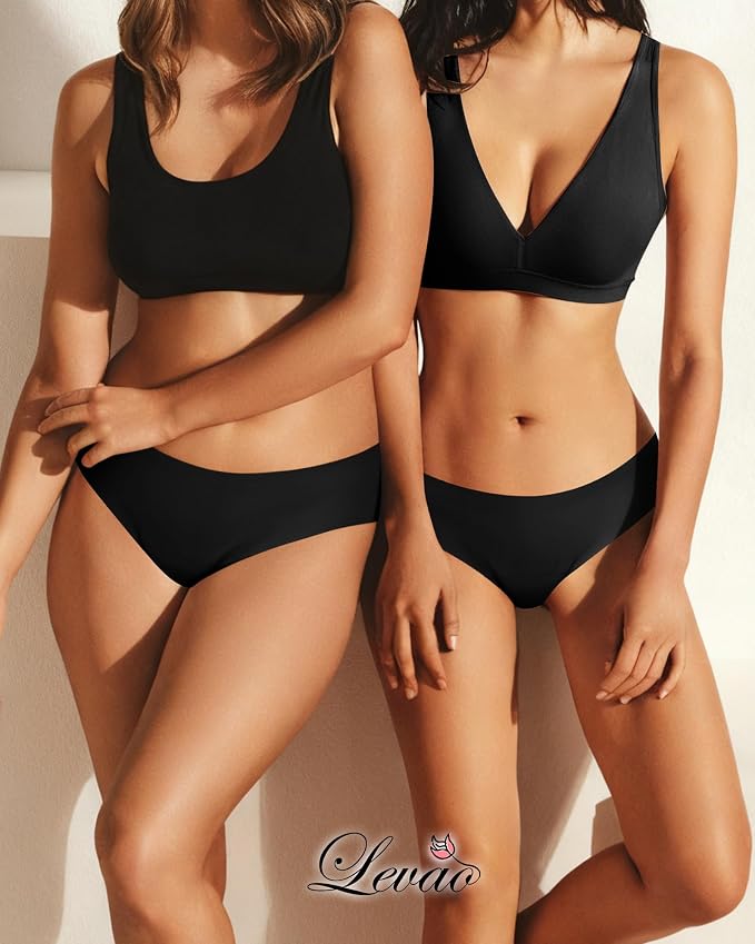 LEVAO Seamless Thongs for Women Invisible Toe Thong No Show Camel Proof Underwear Thong Panty Liners Workout G-Strings