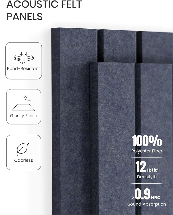 Fluxynara 36" x 24" Large Felt Bulletin Board, Navy Blue | 6 Pack Cork Board Alternative with 30 Safe Adhesive Tabs, Pin Boards for Wall Decor, Home, Office, Classroom,Dorm