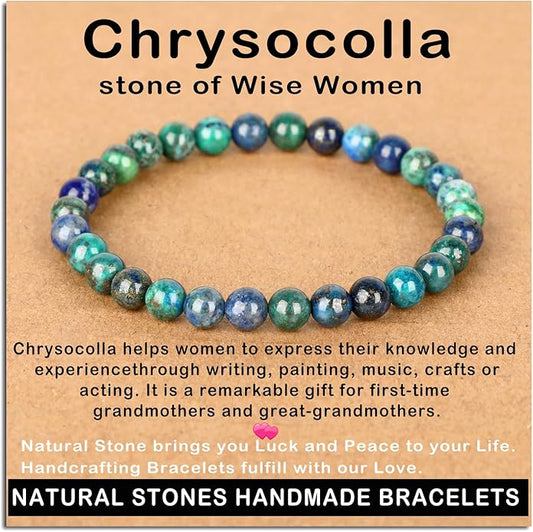 AD Beads Handmade Gemstone Stretch Elastic Bracelet Crystal Healing Reiki Nature's Beauty and Spiritual Essence Unisex