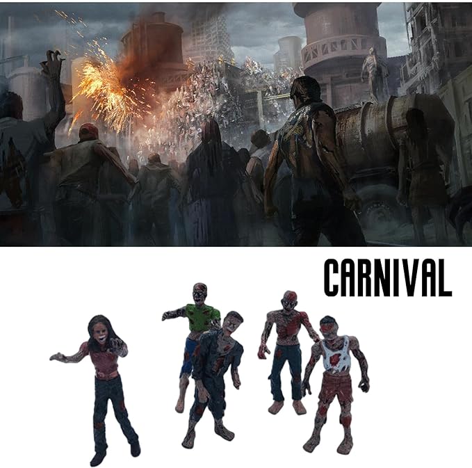 Army Men and Zombie Action Figure Toys Realistic Battle Scene Zombie Playset Collection Christmas Halloween Toys Gifts Decoration for Boys Adults Kids (12PCS) (Black)