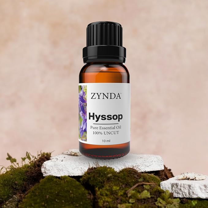 Hyssop Essential Oil 100% Pure & Natural – Premium Aromatherapy Grade, Skin Oil & Muscular Relaxation Oil, 3rd Party Lab Tested (10ml)