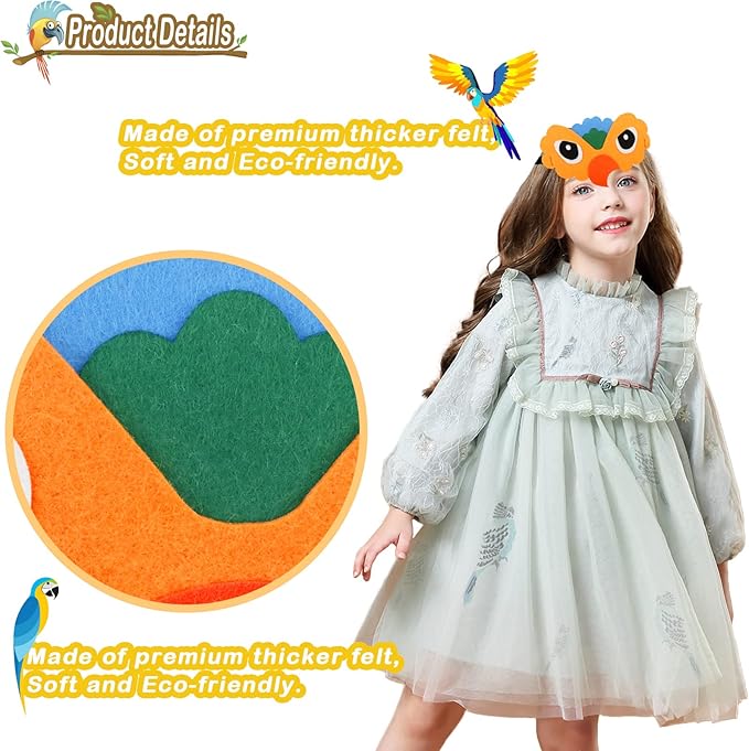 Bird-Costume-Parrot-Wings for Kids with Bird Headbands, Boys Girls Eagle Dress-up Cape Halloween Party Favors Gifts
