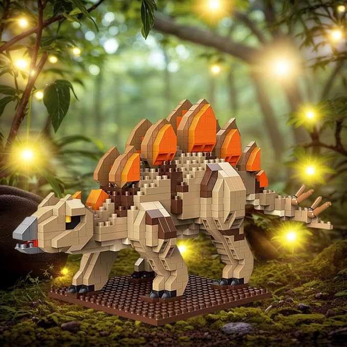 Dinosaur Micro Mini Building Block Sets for Adults, No Compatible with Lego, Building Toys for Home & Office Decor, MOC 3D Creative Model Gifts for Christmas