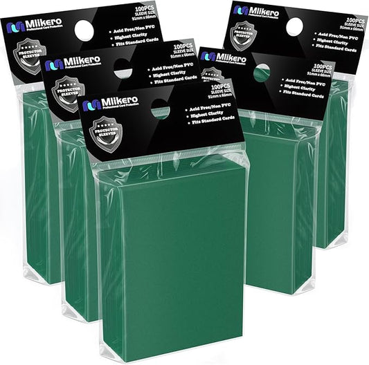 500 Count Card Sleeves, Matte Magic Card Sleeves, Smooth Shuffle & Tear Resistant, Fit for MTG, TCG, CCG (Dark Green)