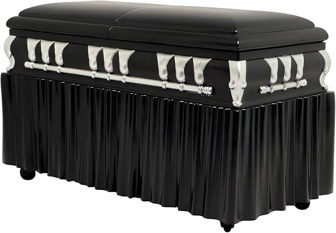 Deluxe Black Casket for Wrestling Action Figures with Removable Base