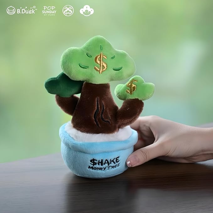 B.Duck x POP Sunday Plush Blind Box Collectible Figure - Shake Money Tree Plush Series (1 Random Style) Chinese Good Luck Decor for Desk&Home Art Decor Gift for Collectors