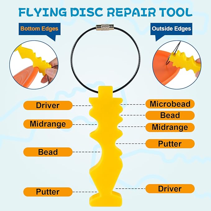 2 Sets Repair Tool for Disc Golf, Disc Golf Edge Maintenance Tool with 2PCS Towels, Outdoor Sports Disc Golf Repair & Cleaning Tool for Flying Discs Accessories for Scratch Stains Repair Polishing