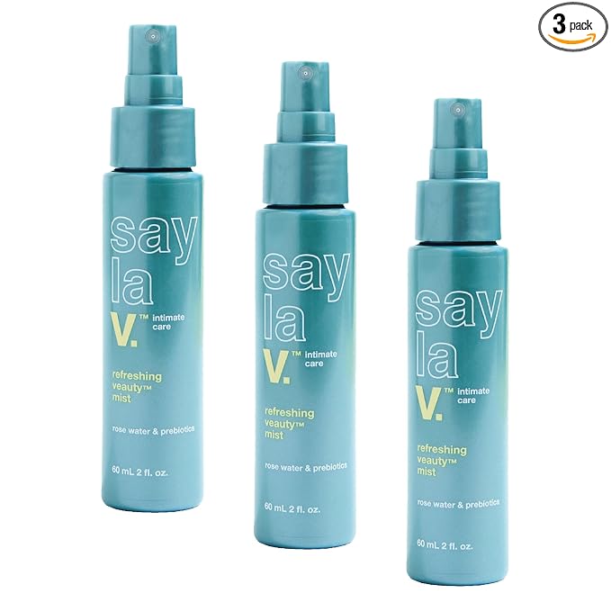 say la V. Refreshing Veauty Mist, pH Balanced, Feminine Hygiene Spray to Neutralize Vulva Odor, Natural Prebiotics, Aloe Vera and Rosewater, Gynecologist and Dermatologist Tested, 2 Fl Oz (Pack of 3)