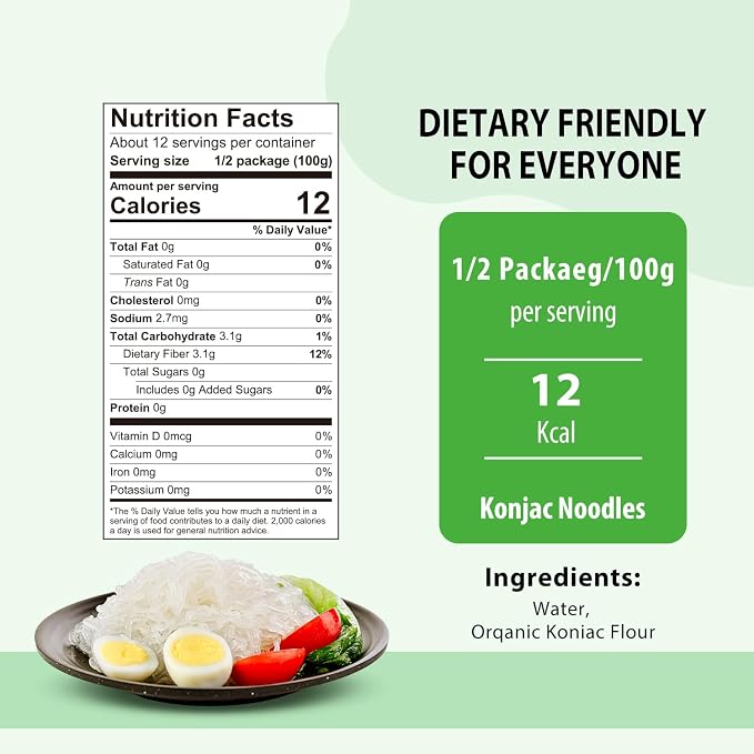 Soeos Organic Konjac Noodles, Angel Hair Pasta, 9.5 oz (270g)*6 Pack, Low Calorie, Low Carb, Keto and Paleo Friendly Shirataki Noodle, Gluten-Free, Fat Free, Sugar Free, Vegan