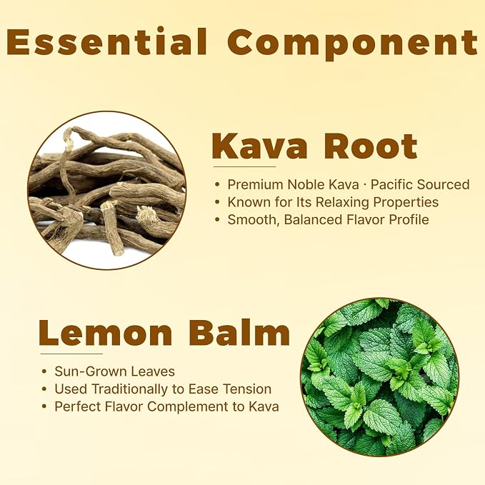Calming Kava Drink Mix, Instant Kava Powder, Low-Calorie, Non-Alcoholic | Plant-Based Relaxation Alternative Beverage | 15 Servings (Tropical Fruit)