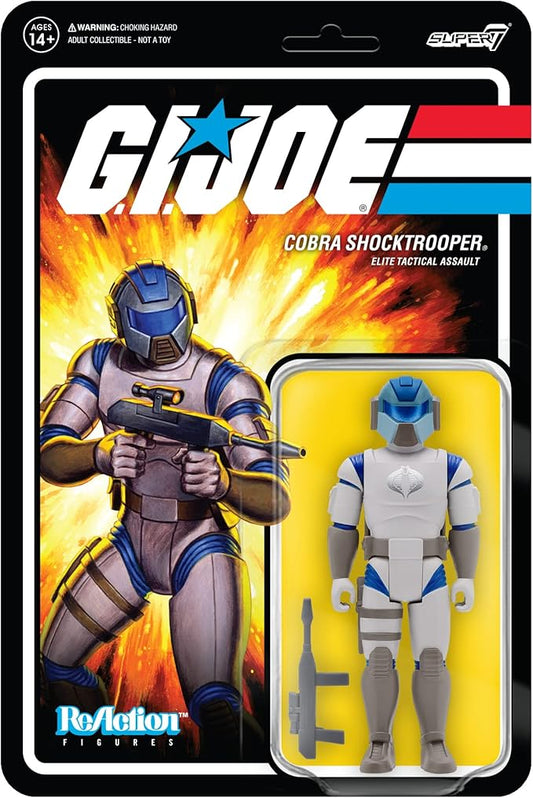 Super7 G.I. Joe Cobra Shocktrooper (Rifle C) - 3.75" G.I. Joe Action Figure with Accessory Classic Cartoon Collectibles and Retro Toys