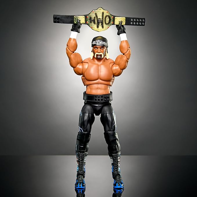 Mattel WWE Ultimate Edition Action Figure & Accessories Set, “Hollywood” Hulk Hogan 6-inch Collectible with 30 Articulation Points, Swappable Pieces & Entrance Gear