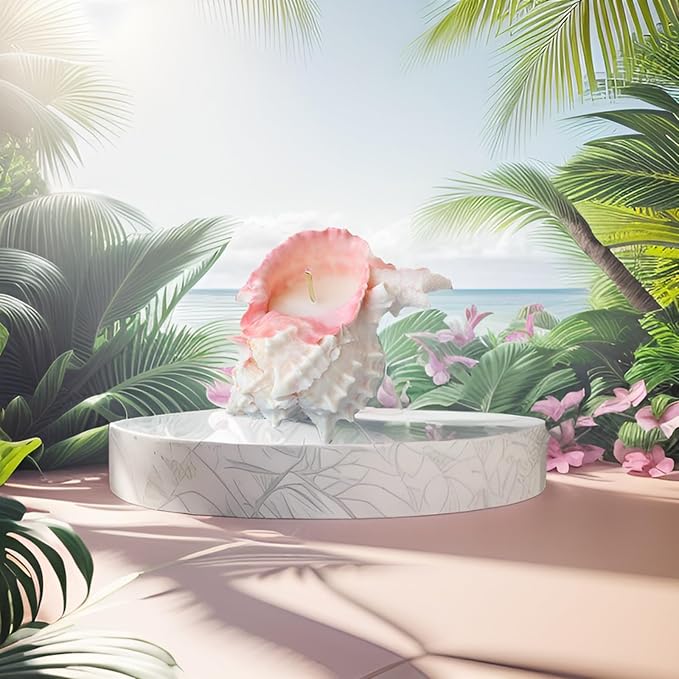 Conch Shape Scented Candle,Minimalist Summer Ocean-Themed Sea Snail Soy Wax Aroma Decorative Candle for Table Photo Prop,Real Pink Whelk Self Love Healing for Women,Fun Beachy Decor