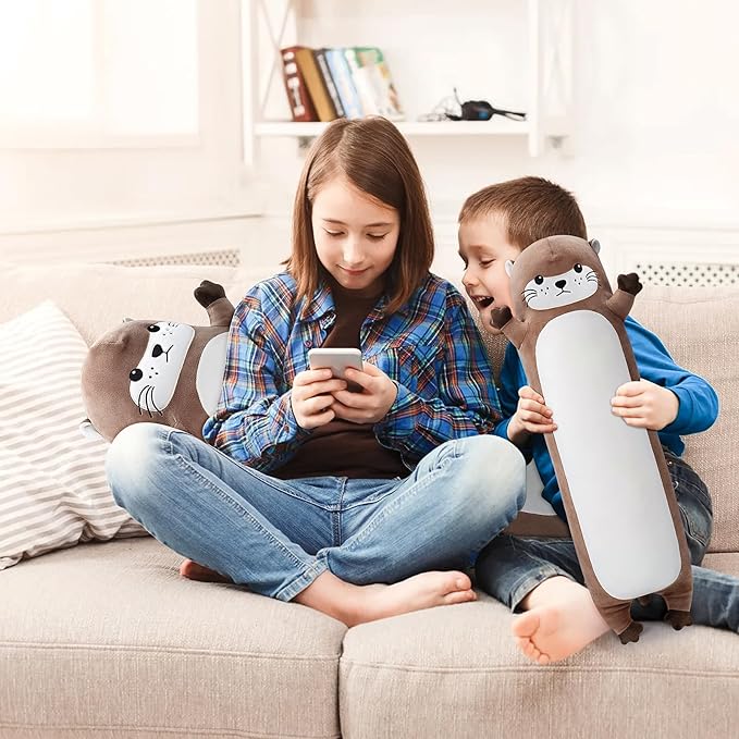 Large Otter Stuffed Animal,20” Long Otter Plush,Cute Plushies Animals Body Pillow,Kawaii Big Plush Toys Animal Gifts,Anime Sleeping Hugging Pillow Cushion for Kids Adults Birthday