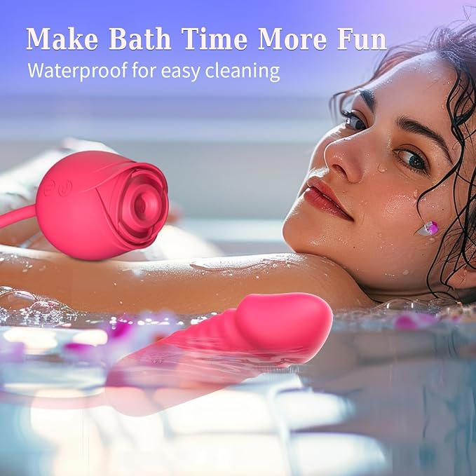Vibrator Dildo Sex Toys for Women - MOOLIGIRL Rose Sex Toy with Thrusting G Spot Vibrators & 10 Sucking Modes for Clitoral Nipple Stimulation Anal Dildos Adult Sex Toys Games for Couples Sex Machine
