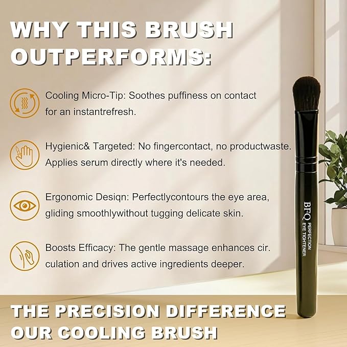 Instant Eye Tightening Cream - Targets Fine Lines & Wrinkles, with Applicator Brush, Firming Formula for Mature Skin