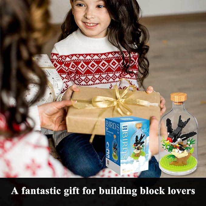 Creative Swallows Toy Building Set,Adult Mini Animal Friend Set,Party Favors Gift for Kid,Animal Lover Office Home Decor Birds Building Block Kit,New Year Easter Birthday Gift for Boys Girls
