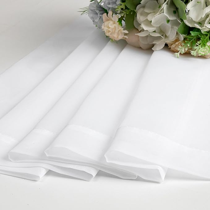 OWENIE White Sheer Curtains 84 inches Long 2 Panels Set, Sheer White Curtains for Living Room/Bedroom, Rod Pocket Voile Sheer Panel Drapes, 2pcs, Each 42" Width x 84" Long