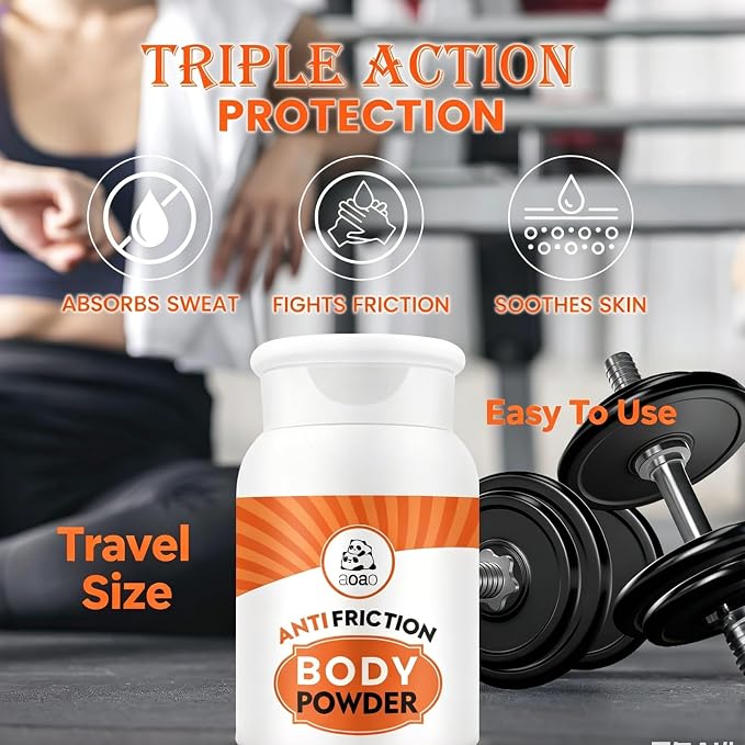 Chafing Relief Powder, Talc-Free Women's Body Powder for Underbreast, Groin & Feet, Sweat & Friction Defense for Gym & Sports, On-The-Go Portable, Stay Dry, Move with Confidence, Fresh Scent, 3.53oz