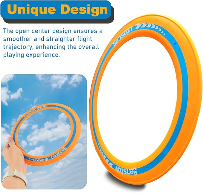 Senston Flying Discs Easily Catch and Throw Sports Disc 11 Inch Soft Flying Discss for All Players Colorful Flying Discs 3 Pcs for Pool Backyard Family Fun (Orange)