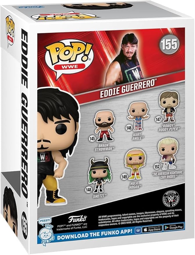 POP WWE: Eddie Guerrero LWO Funko Vinyl Figure (Bundled with Compatible Box Protector Case), Multicolor, 3.75 inches