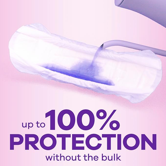 Always Discreet Incontinence Pads for Women with Bladder Leaks, Sensitive Skin Pads Moderate Absorbency, Regular Length, 57 Count